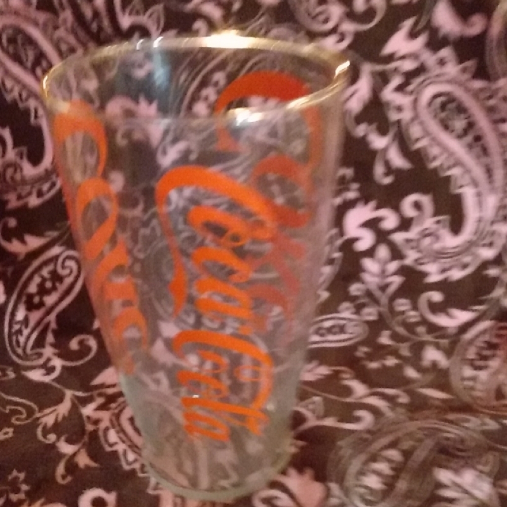 Coca-Cola Glass with Orange Logo - Picture 4 of 4
